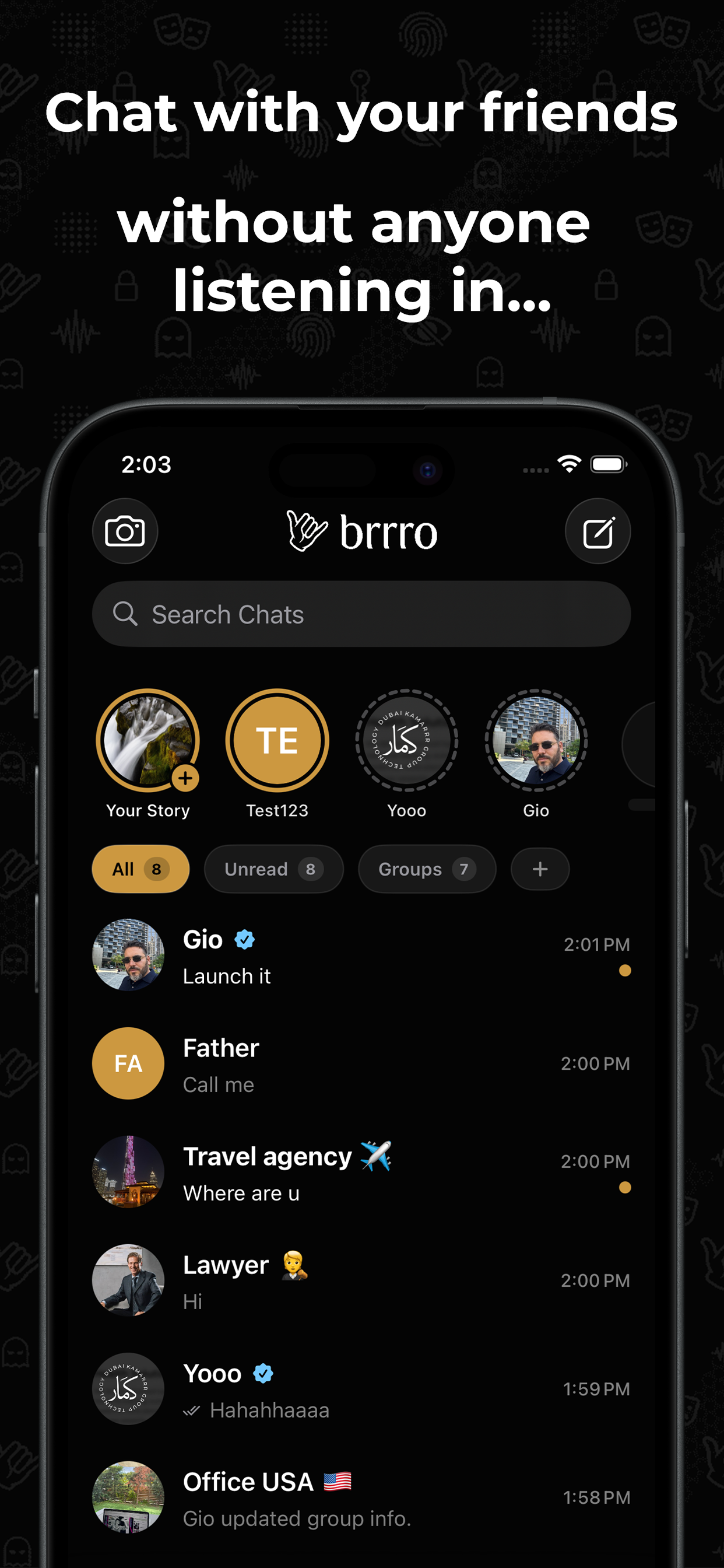 Brrro app screen